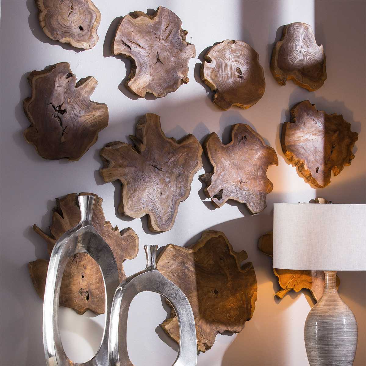 Kalani Indoor-Outdoor Wood Wall Decor, Natural, S/3