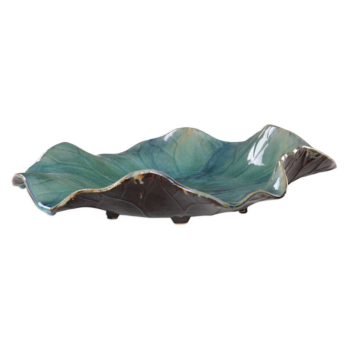 Abella Ceramic Indoor-Outdoor Wall Decor, Aqua, S/3