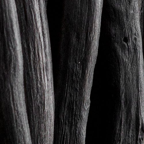 Gathered Teak Wood Wall Decor, Black