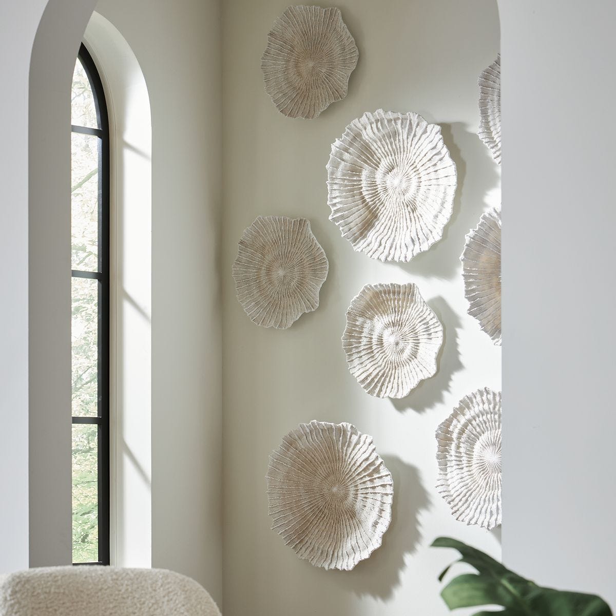Ocean Gems Indoor-Outdoor Wall Decor, Natural, S/3