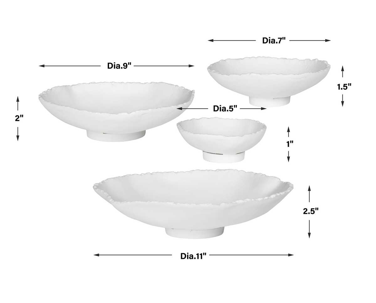 Lucky Coins Indoor-Outdoor Metal Wall Decor, White, S/4