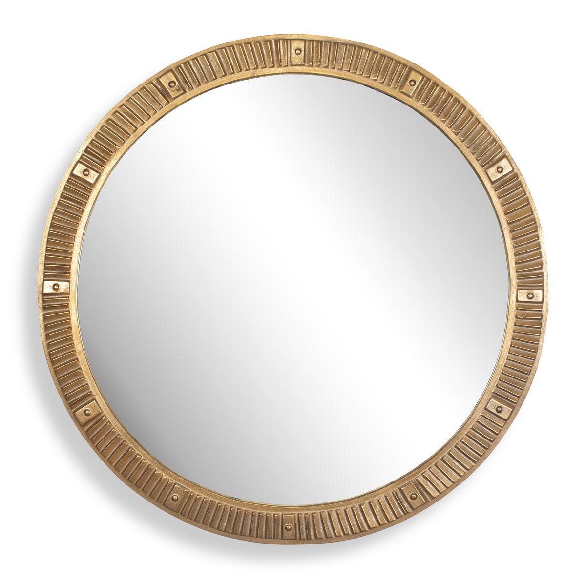 Heart Of Gold Round Mirror