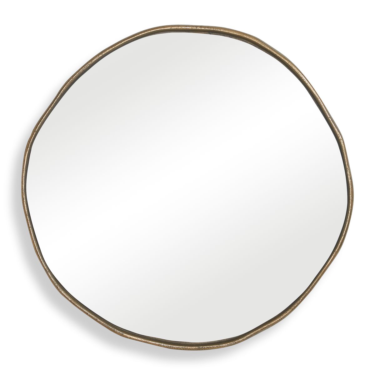 Lowen Round Mirror, Brass