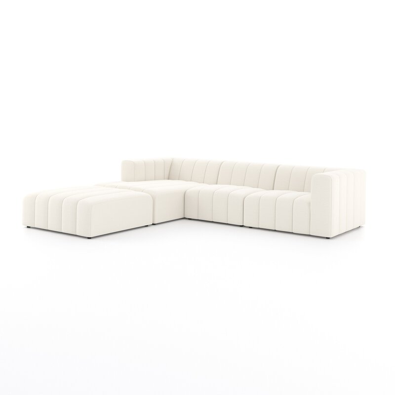 Langham Channeled 3pc Laf Sectional W/ Ottoman