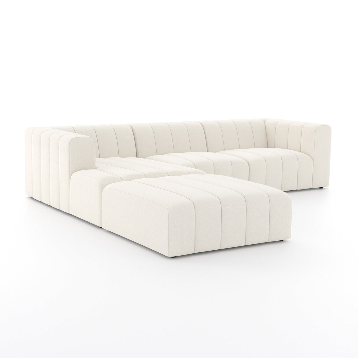 Langham Channeled 3pc Laf Sectional W/ Ottoman