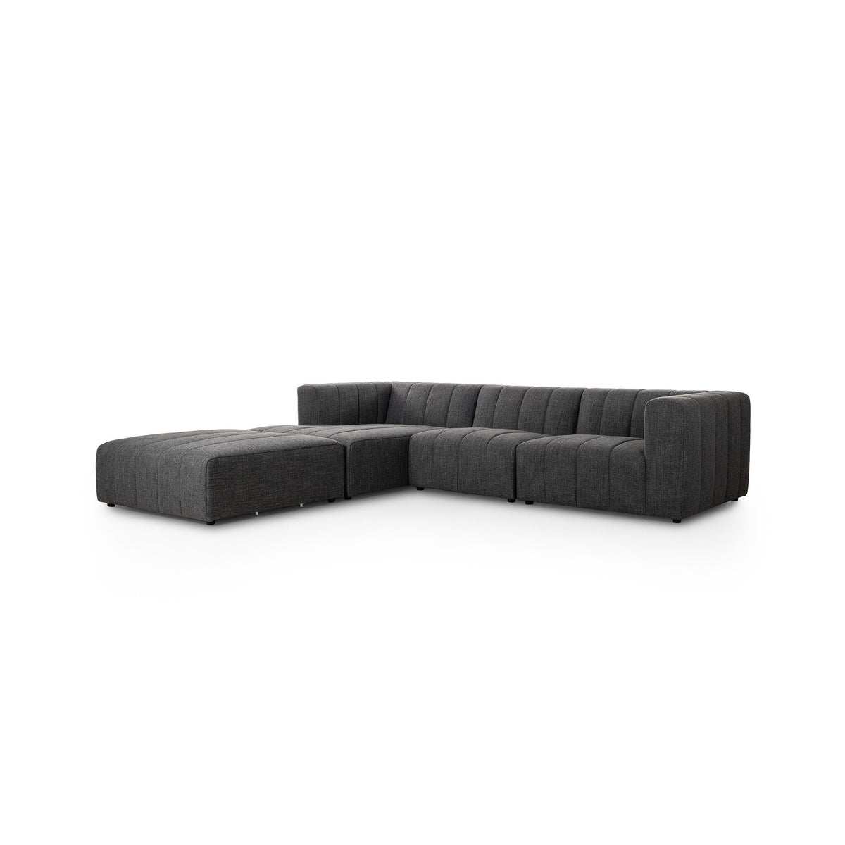 Langham Channeled 3pc Laf Sectional W/ Ottoman