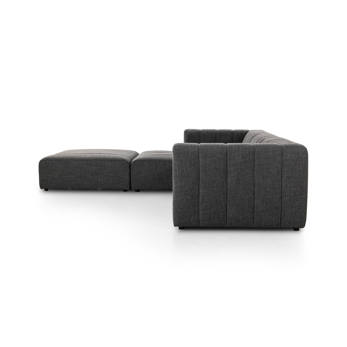 Langham Channeled 3pc Laf Sectional W/ Ottoman