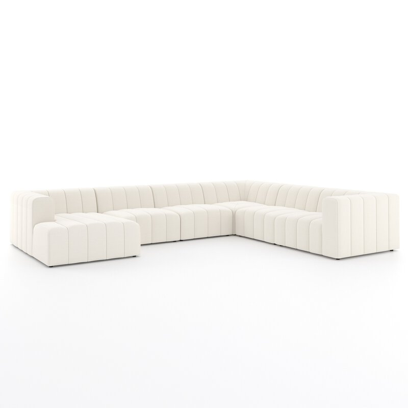 Langham Channeled 6pc Laf Chaise Sectional