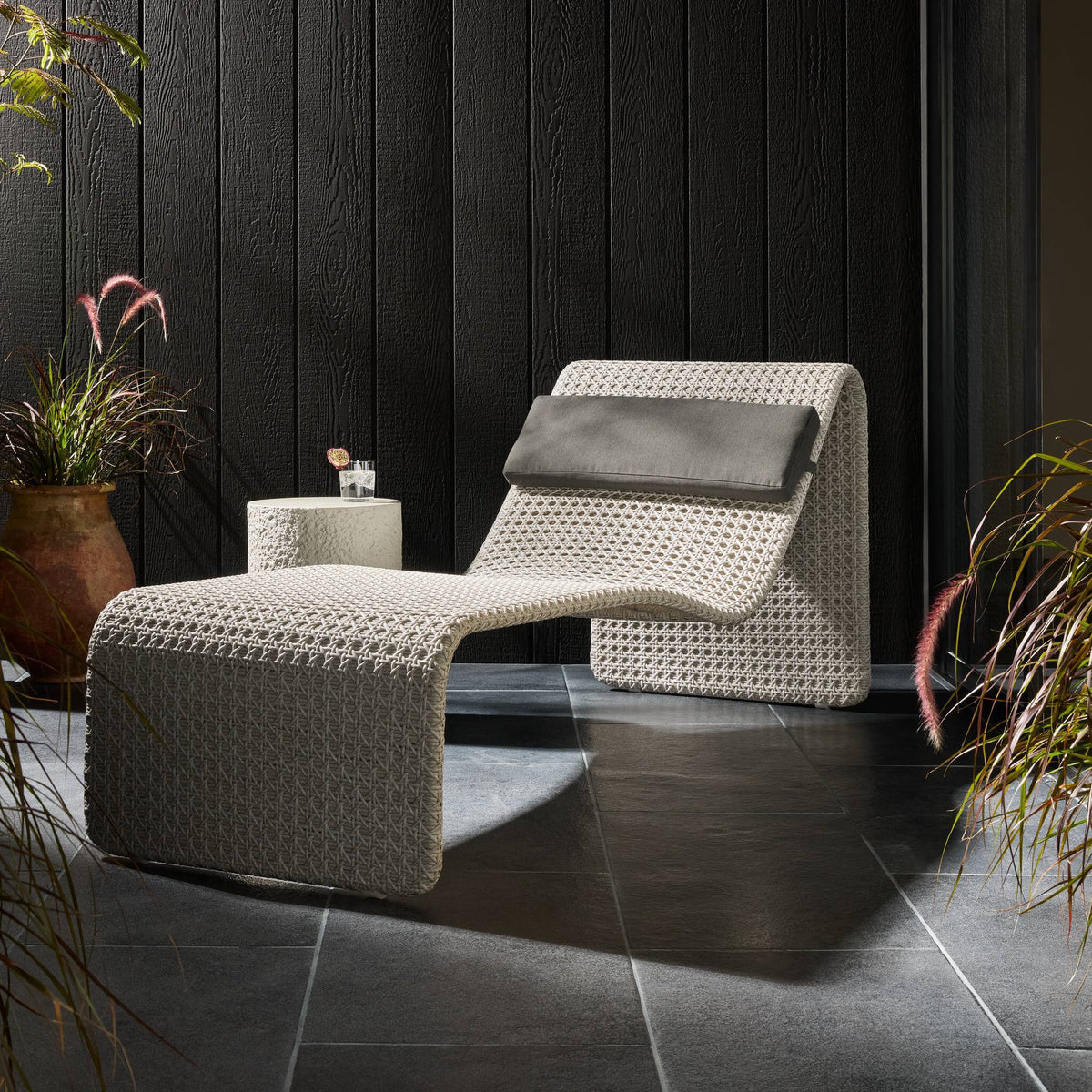 Paige Outdoor Woven Chaise Lounge