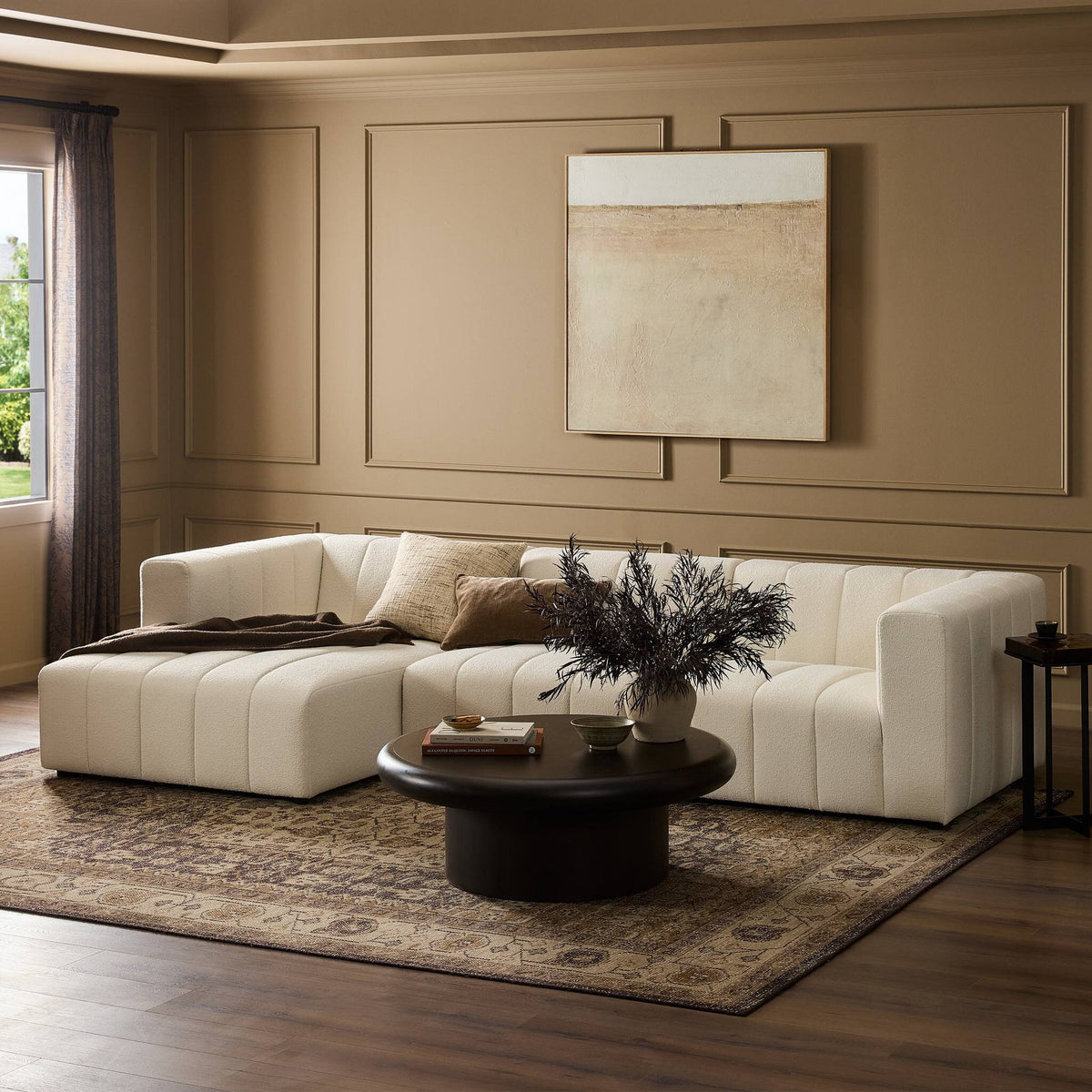 Langham Channeled 3pc Sectional-Laf Chaise