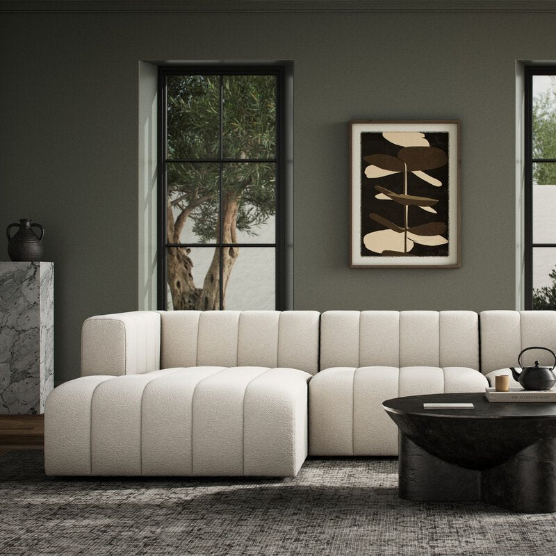 Langham Channeled 3pc Sectional-Laf Chaise