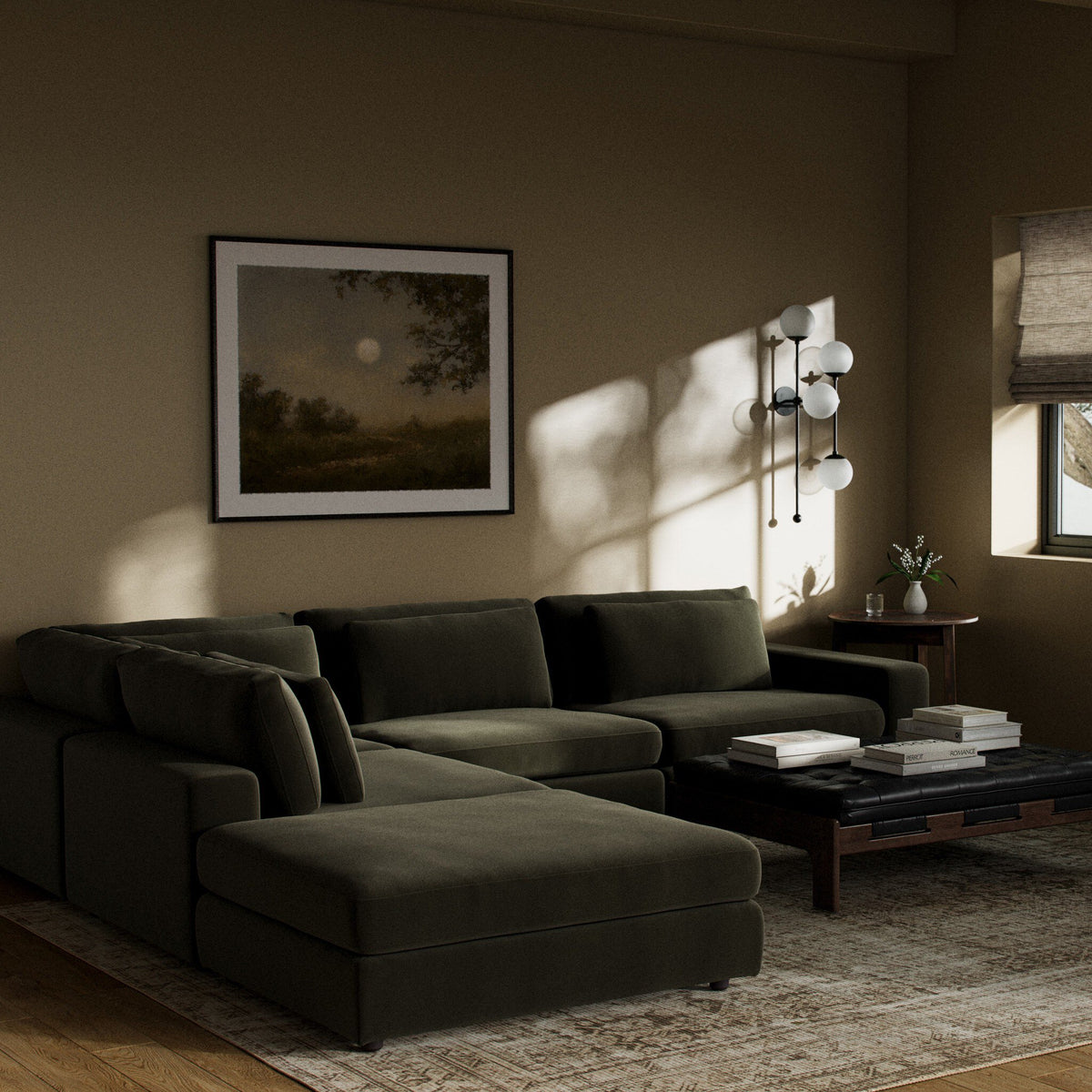 Bloor 4pc Raf Sectional W/ Ottoman