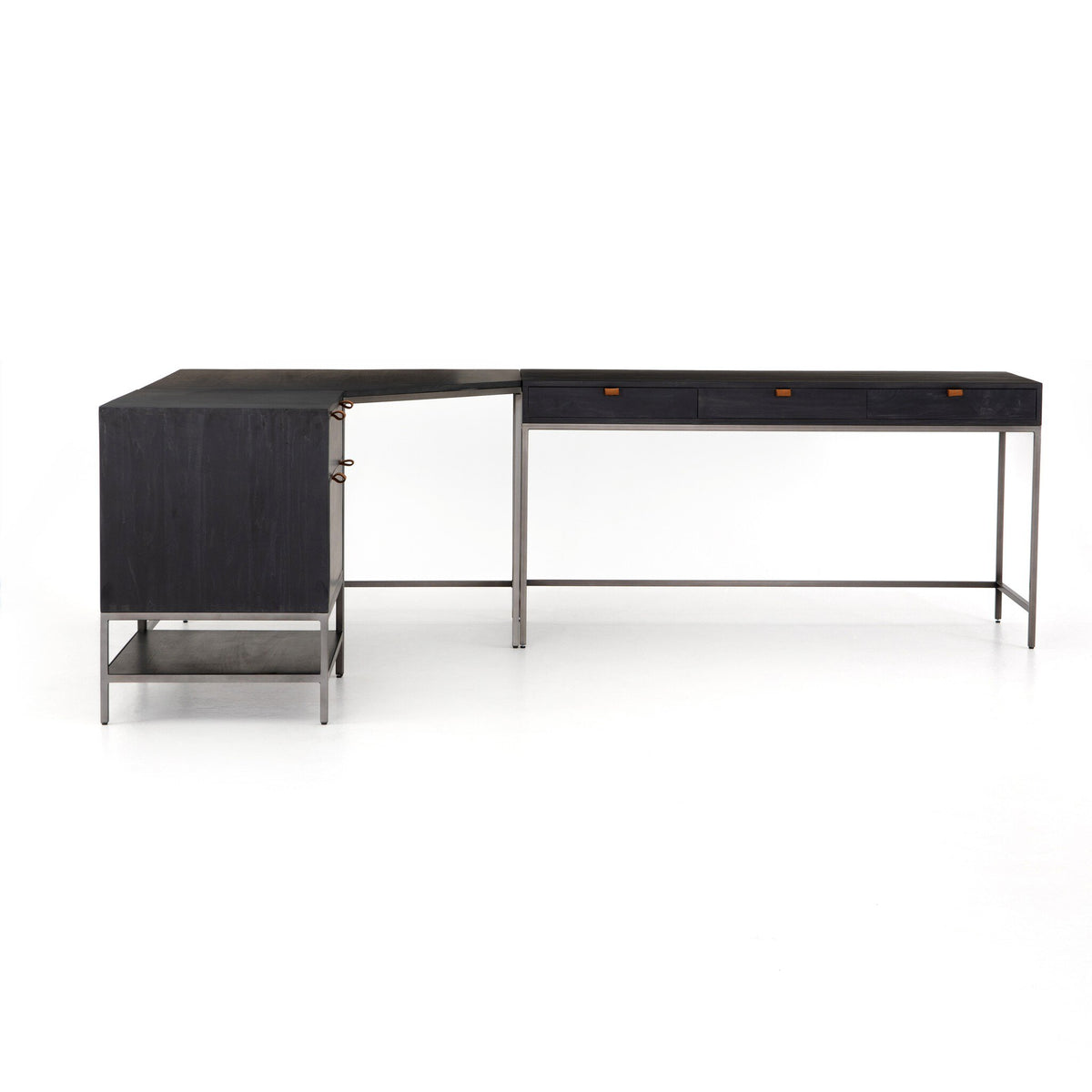 Trey Desk System With Filing Cabinet
