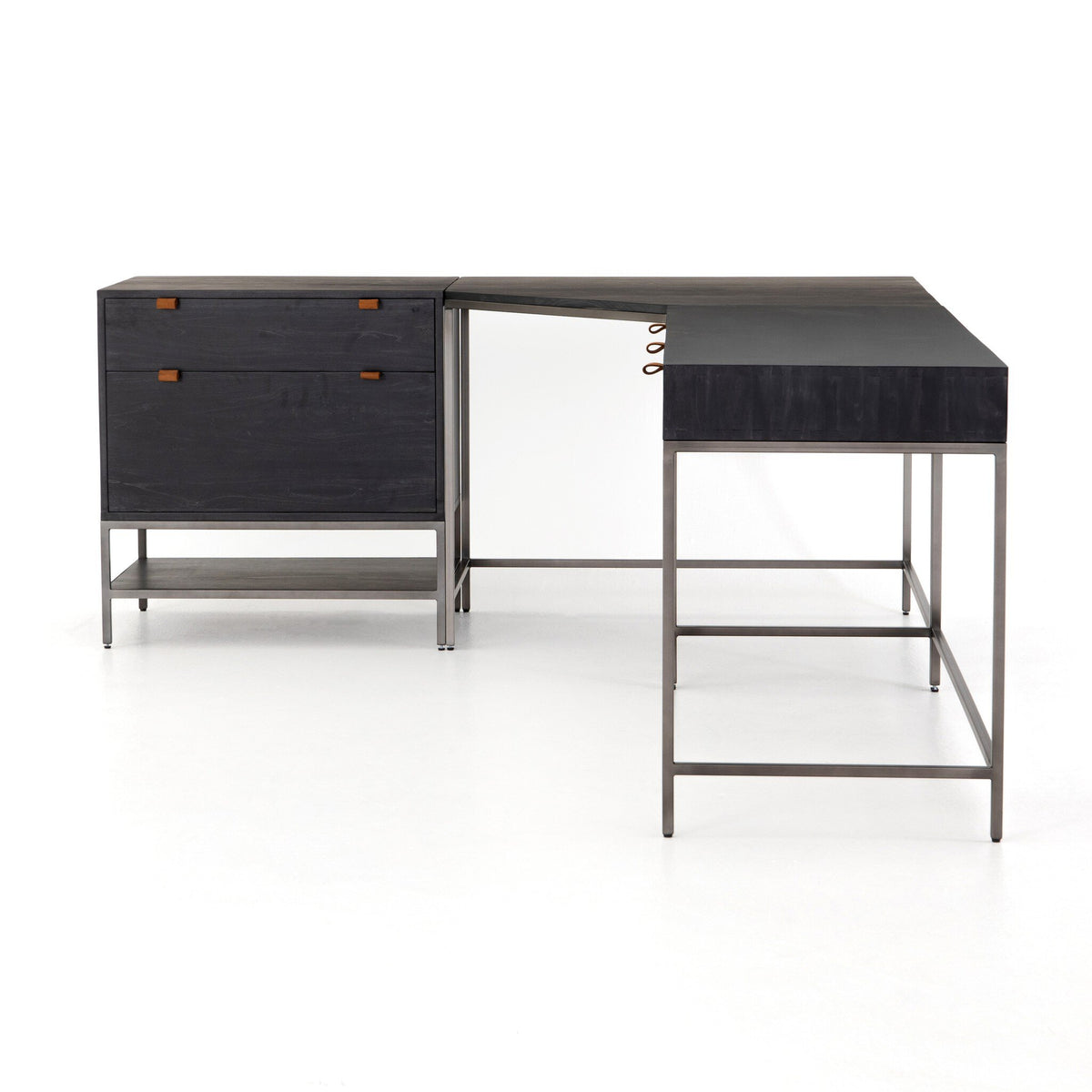Trey Desk System With Filing Cabinet