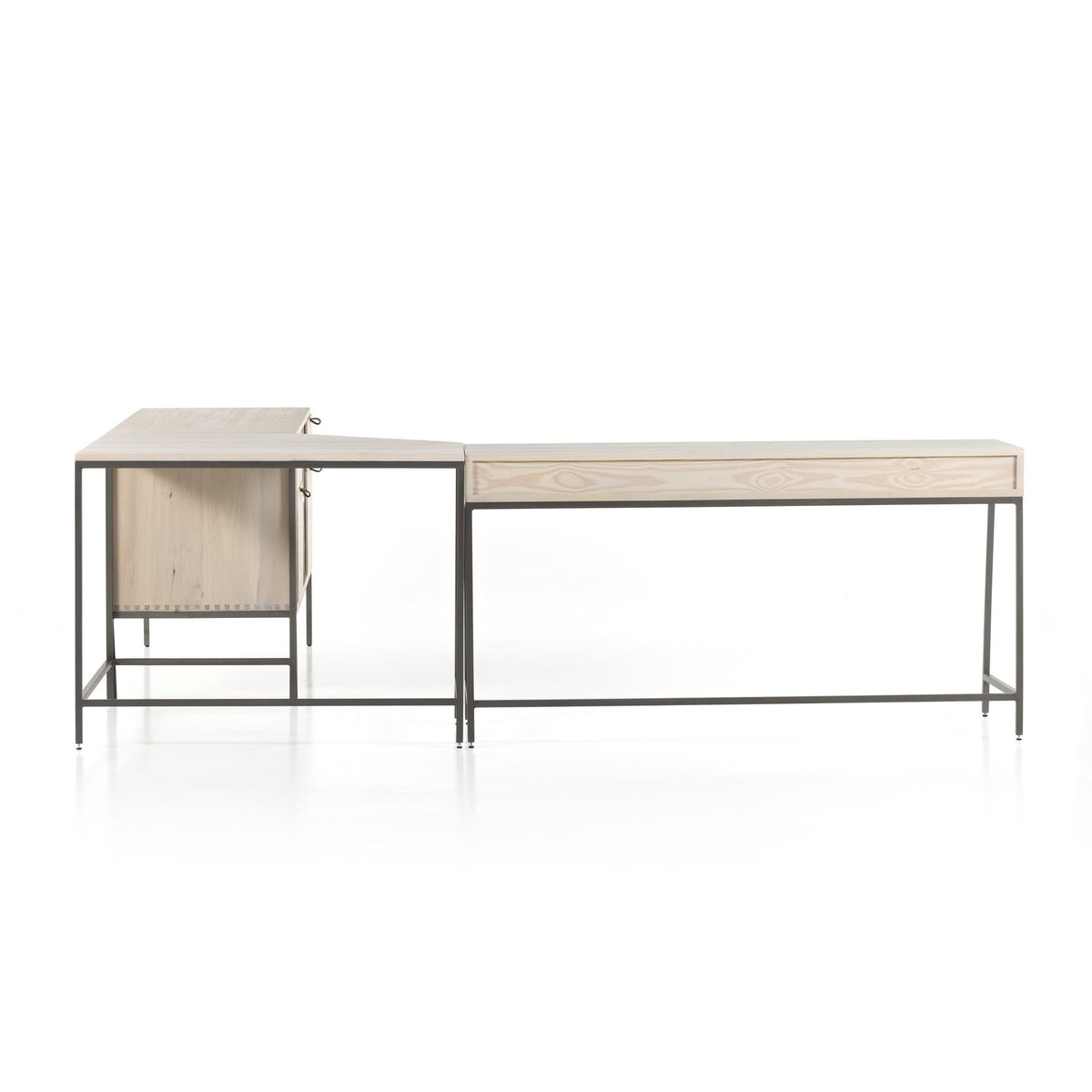 Trey Desk System With Filing Credenza