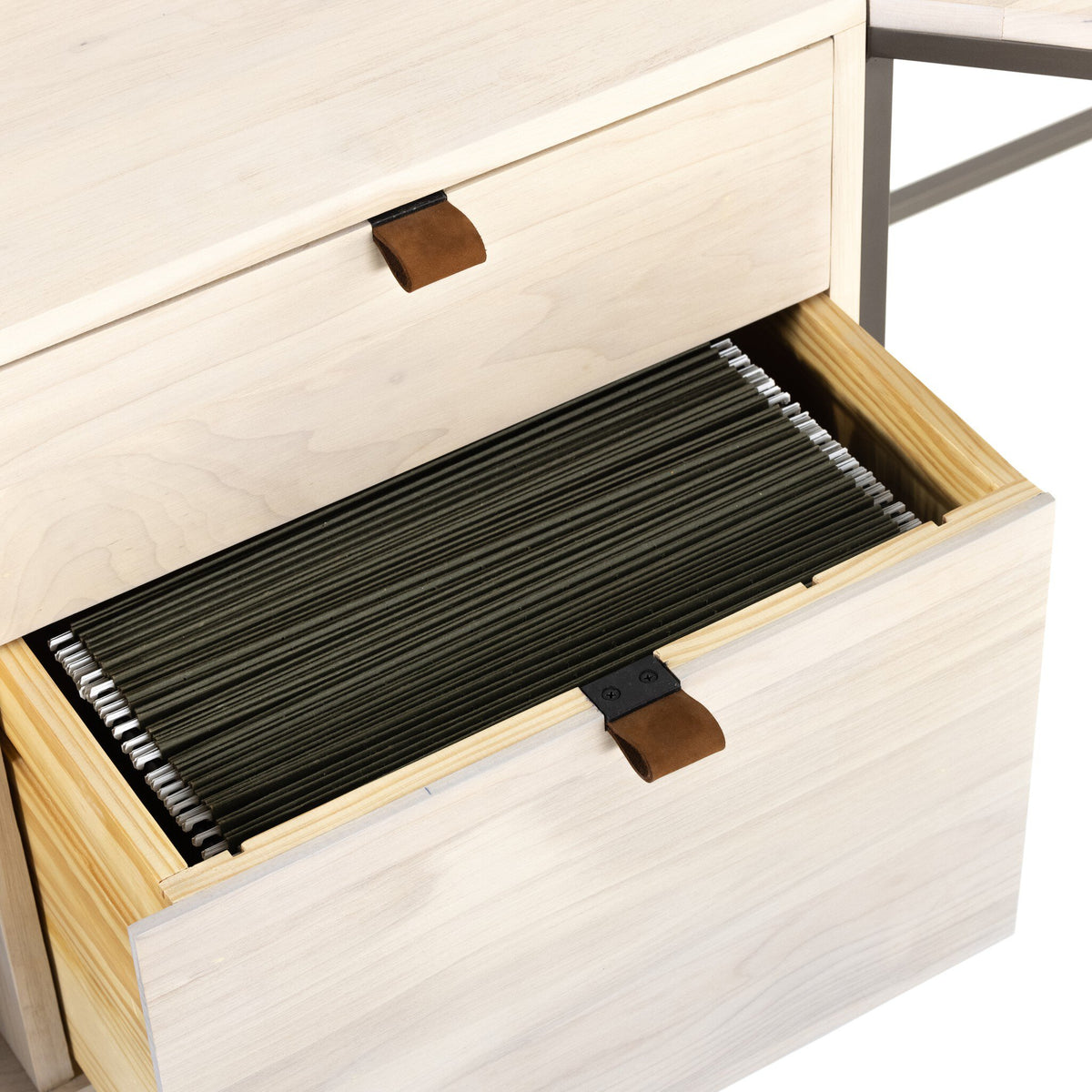 Trey Desk System With Filing Credenza