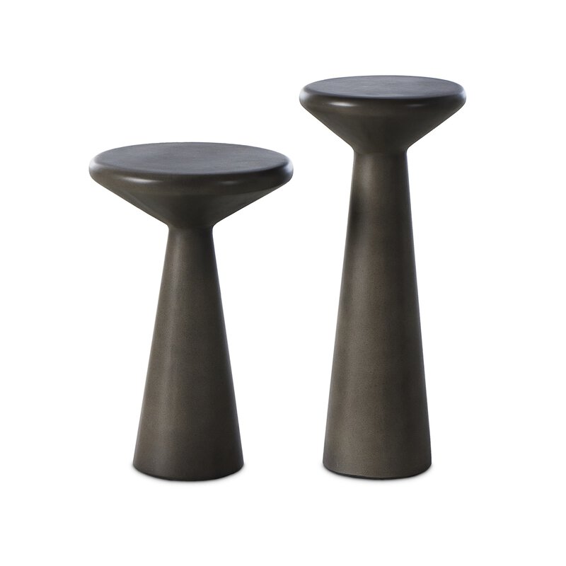 Ravine Concrete Accent Tables-Set Of 2