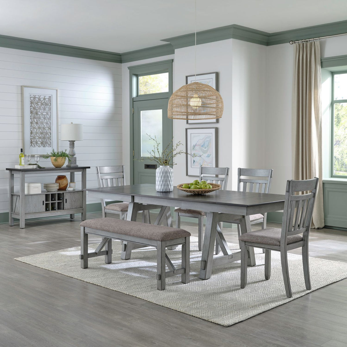 131-CD-6TRS - 6 Piece Trestle Table Set - Liberty Furniture