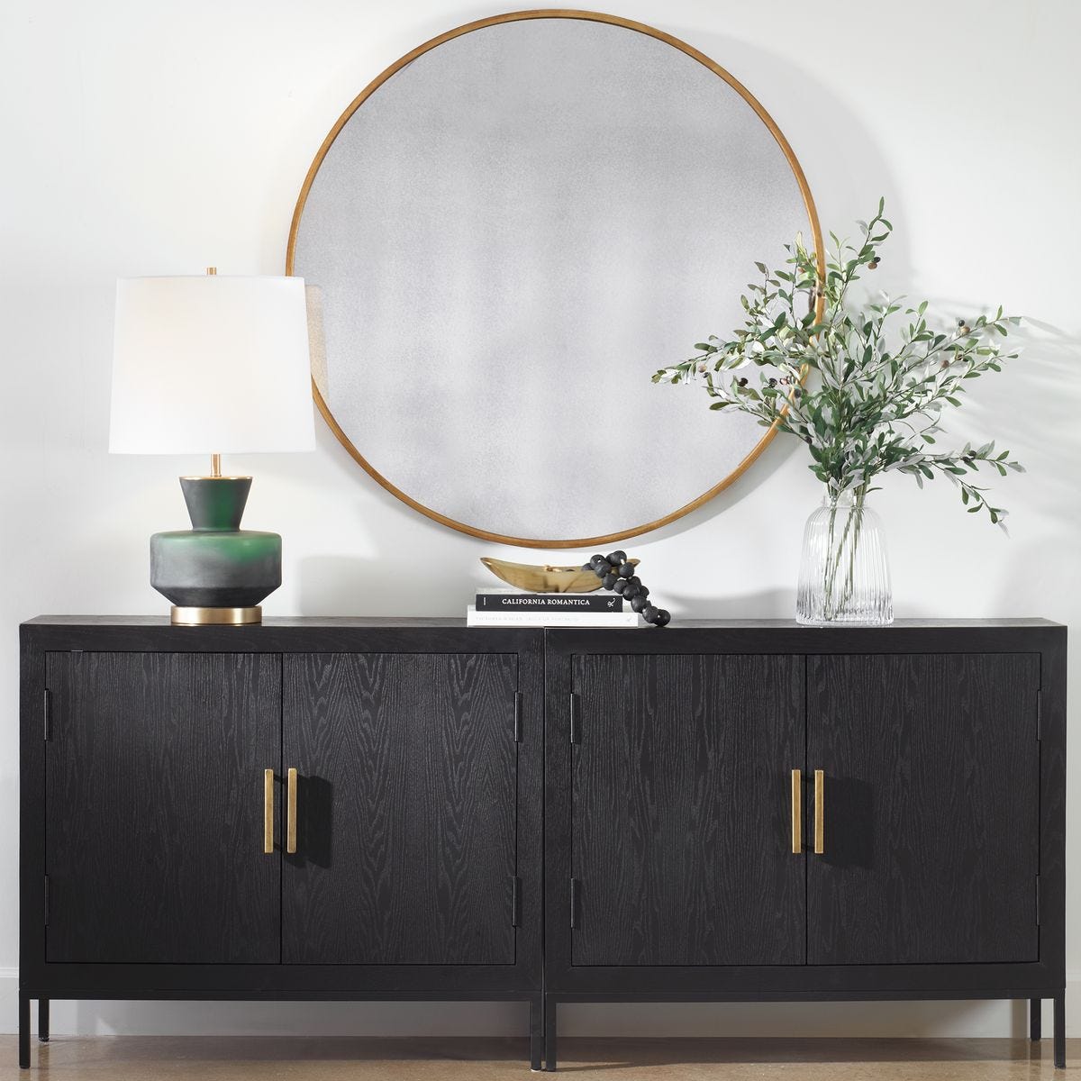 Junius Round Mirror, Gold
