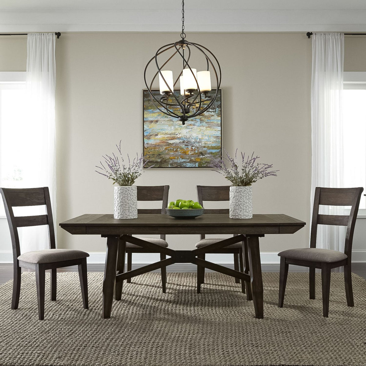 152-CD-5TRS - 5 Piece Trestle Table Set - Liberty Furniture