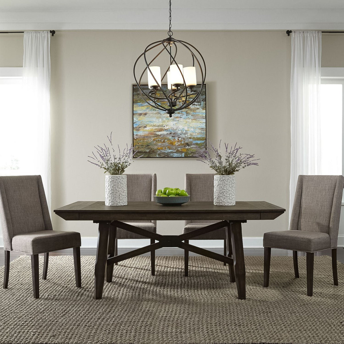 152-CD-O5TRS - Opt 5 Piece Trestle Table Set - Liberty Furniture