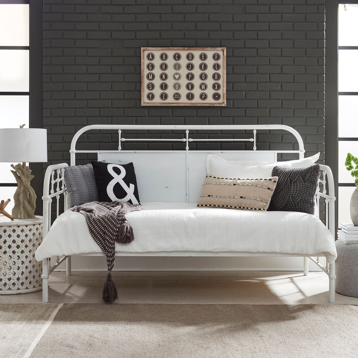 179-BR11TB-AW - Twin Metal Day Bed - Antique White - Liberty Furniture