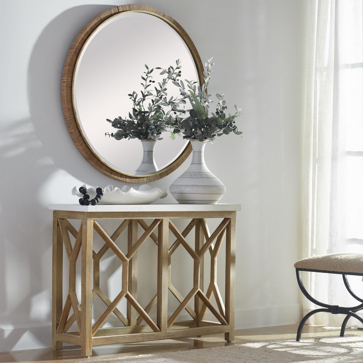 Ruffled Feathers Indoor-Outdoor Bowl, White