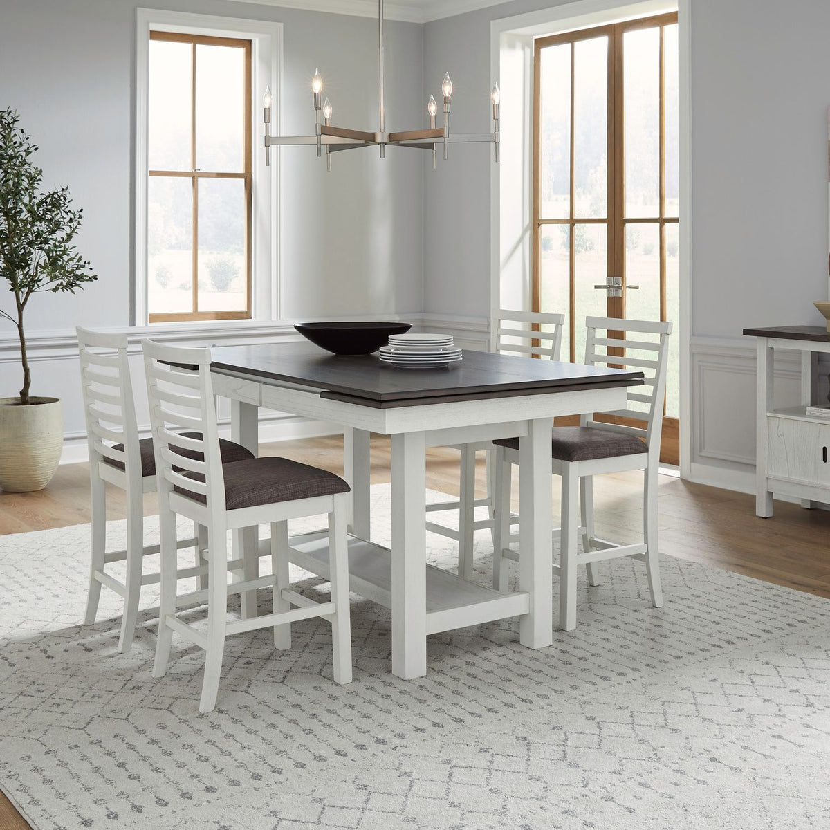 182-CD-5GTRS - 5 Piece Gathering Trestle Table - Liberty Furniture