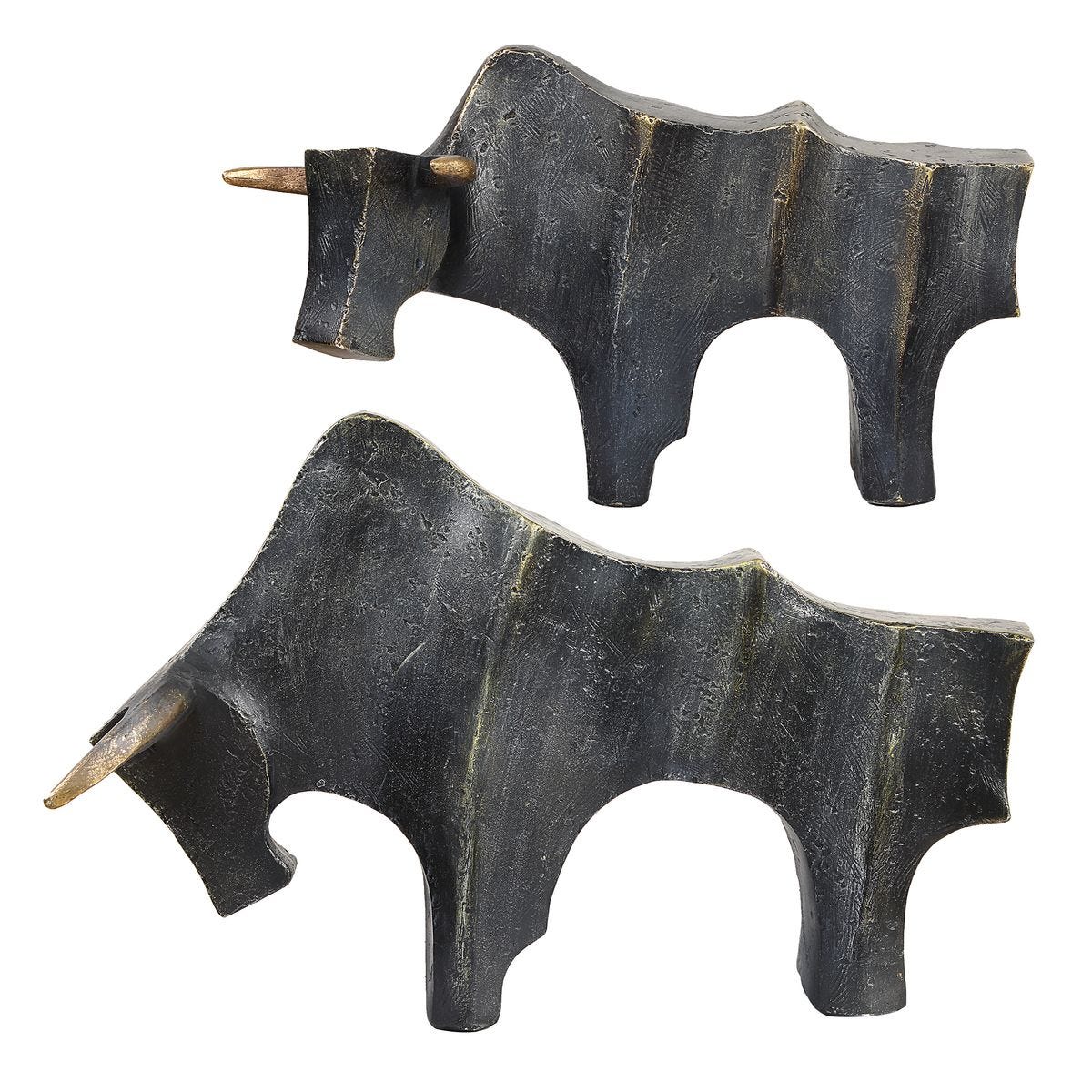 Regal Bull Sculptures, S/2