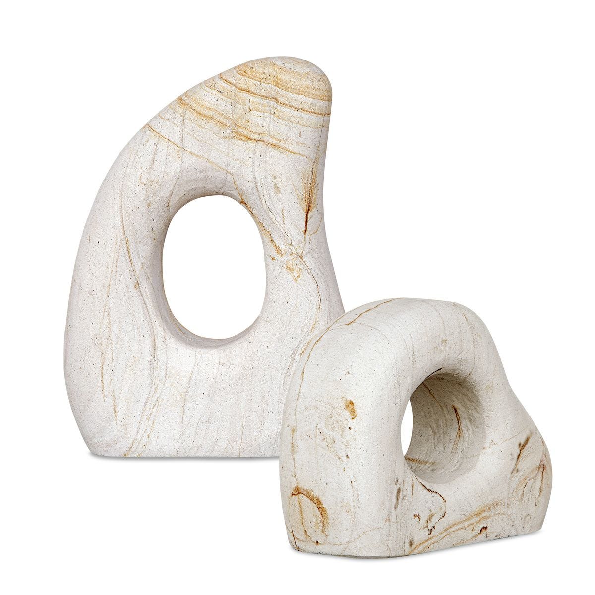 Stone Flow Indoor-Outdoor Sculptures, S/2
