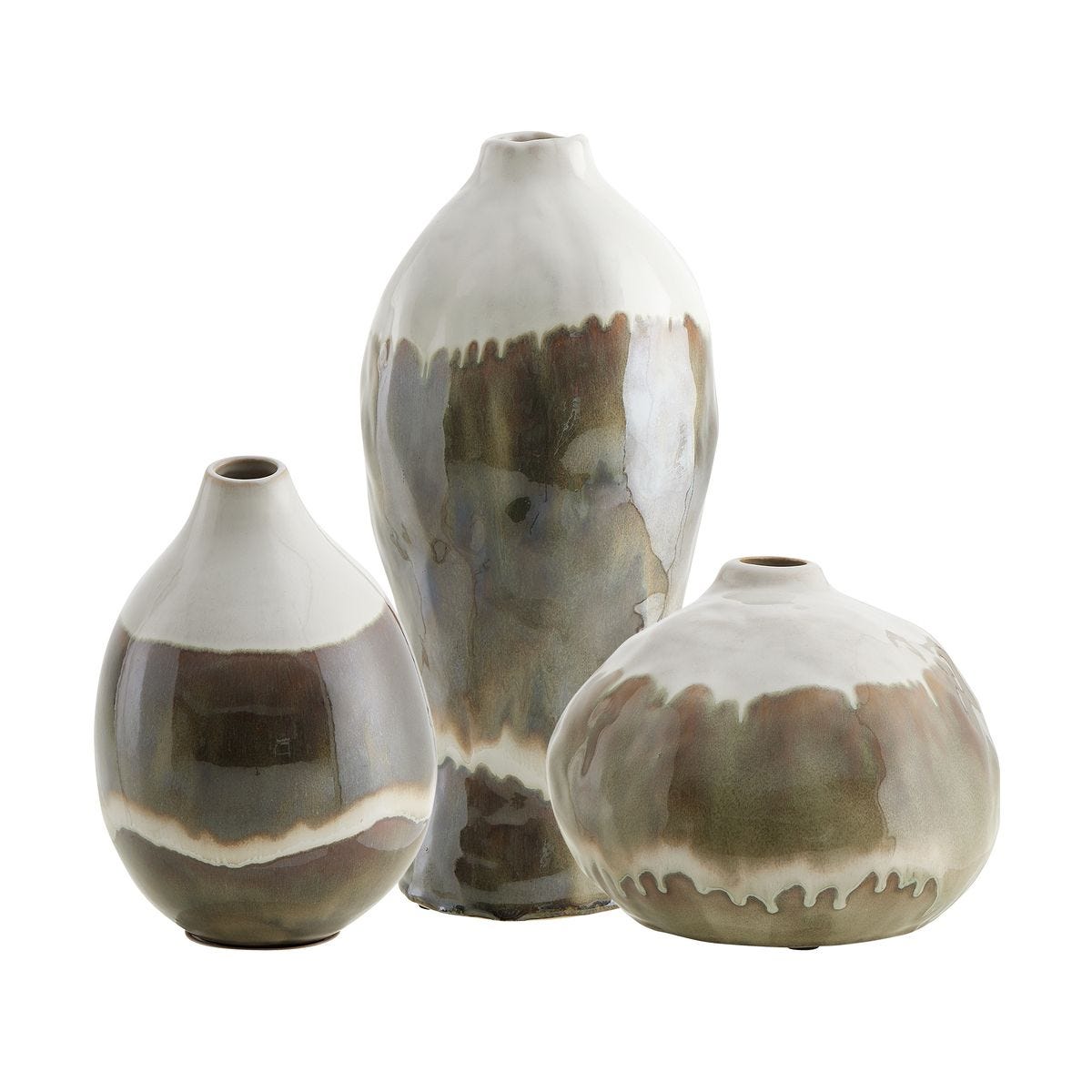 Earthflow Indoor-Outdoor Vases, S/3