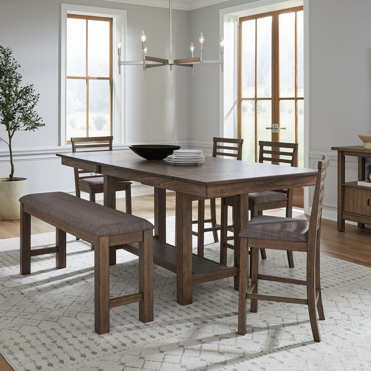 182WT-CD-6GTRS - 6 Piece Gathering Trestle Table - Liberty Furniture