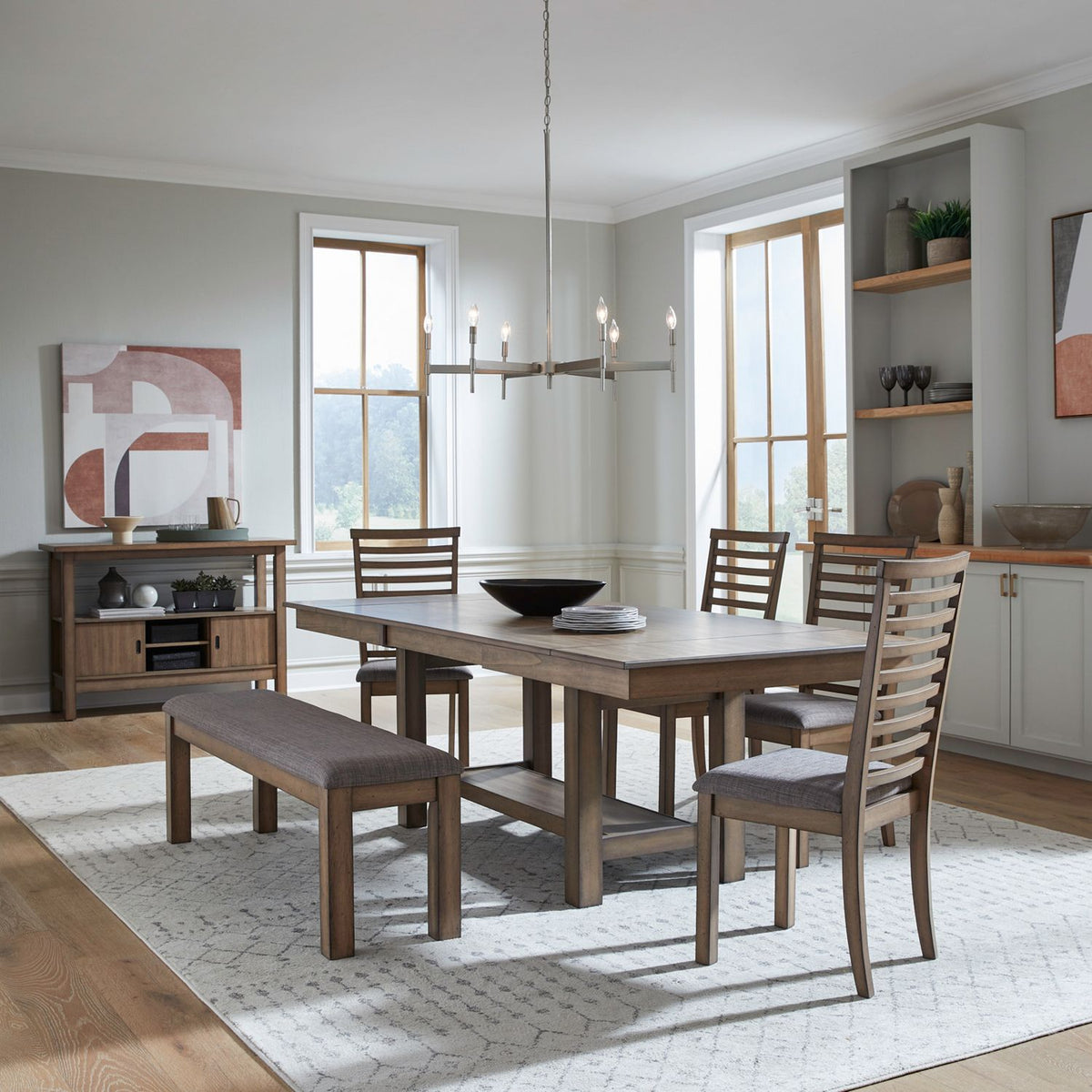 182WT-CD-6TRS - 6 Piece Trestle Table Set - Liberty Furniture