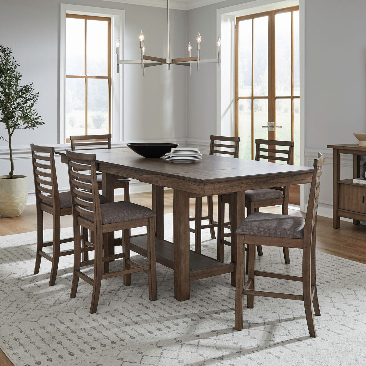 182WT-CD-7GTRS - 7 Piece Gathering Trestle Table - Liberty Furniture