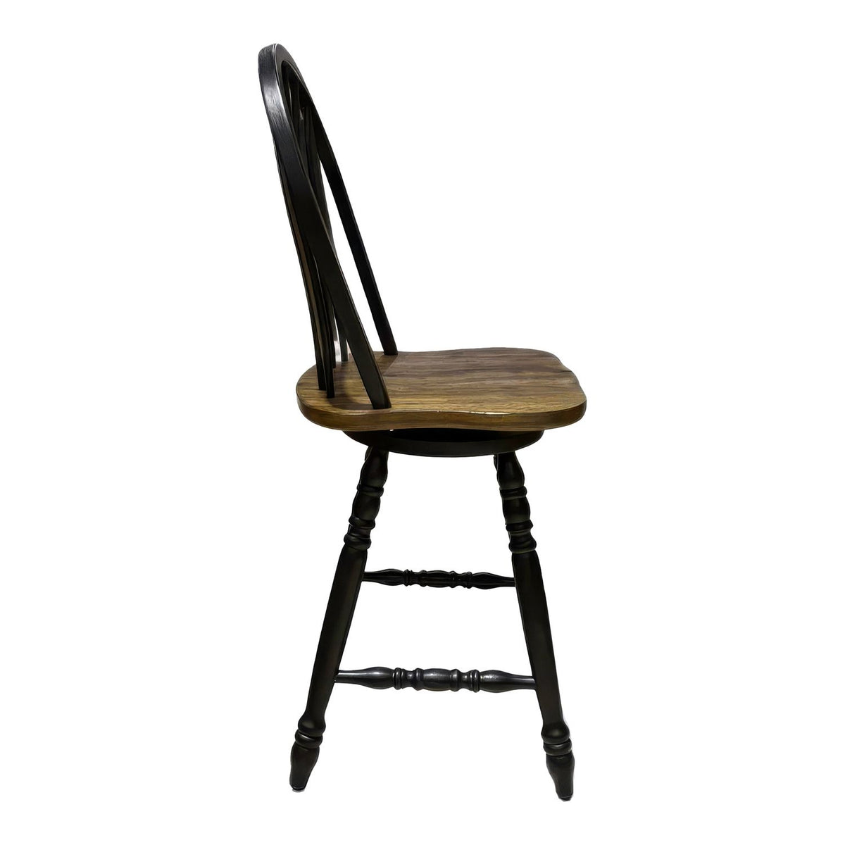 186B-B100324 - Windsor Swivel Counter Chair - Black - Liberty Furniture