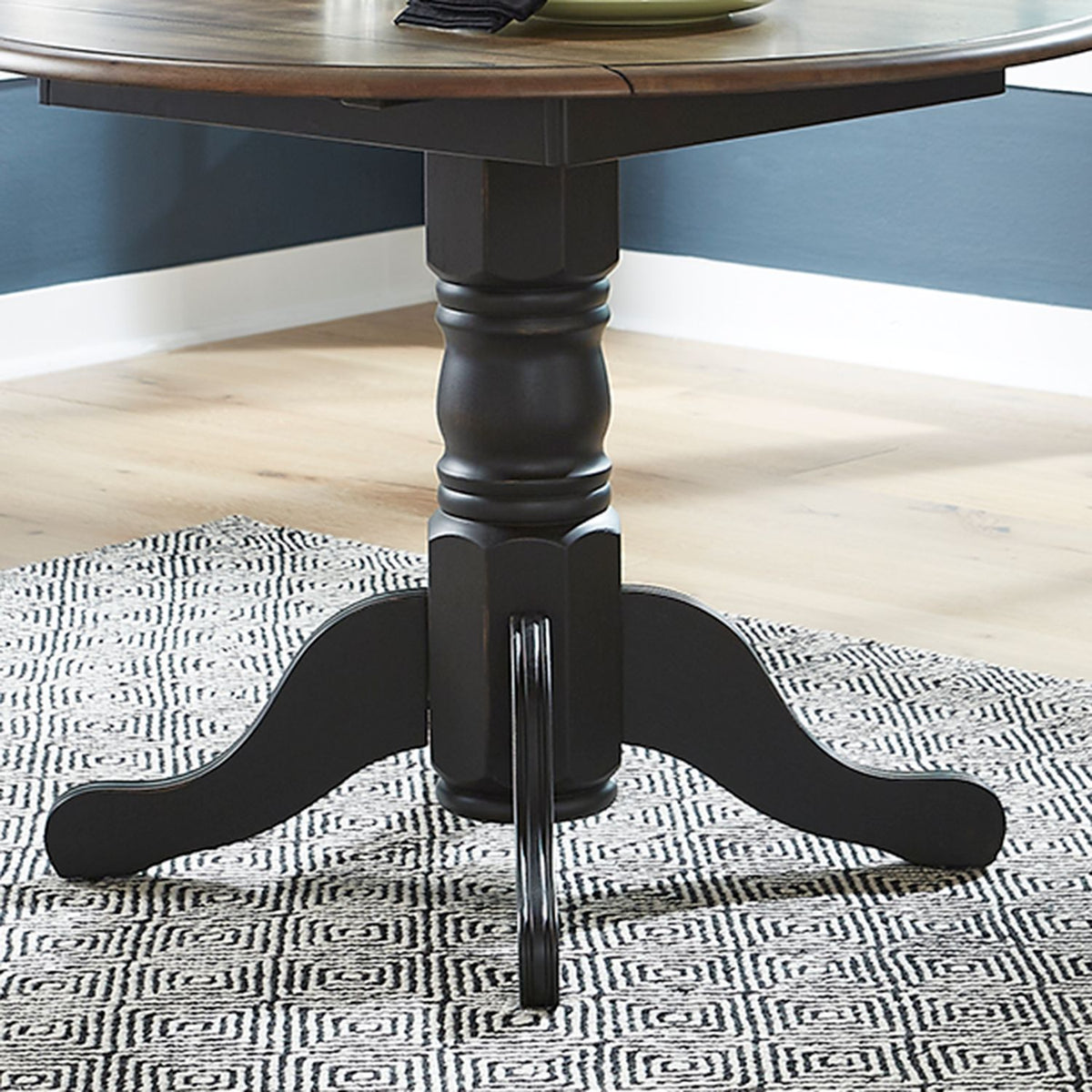 186B-P4242 - Drop Leaf Table Base- Black - Liberty Furniture