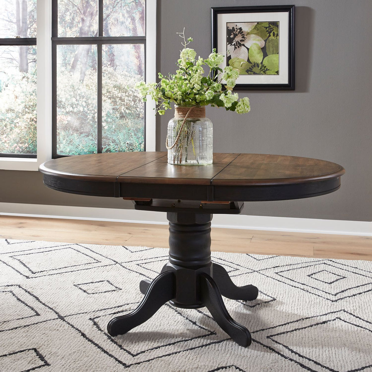 186B-P4257 - Oval Pedestal Table Base- Black - Liberty Furniture