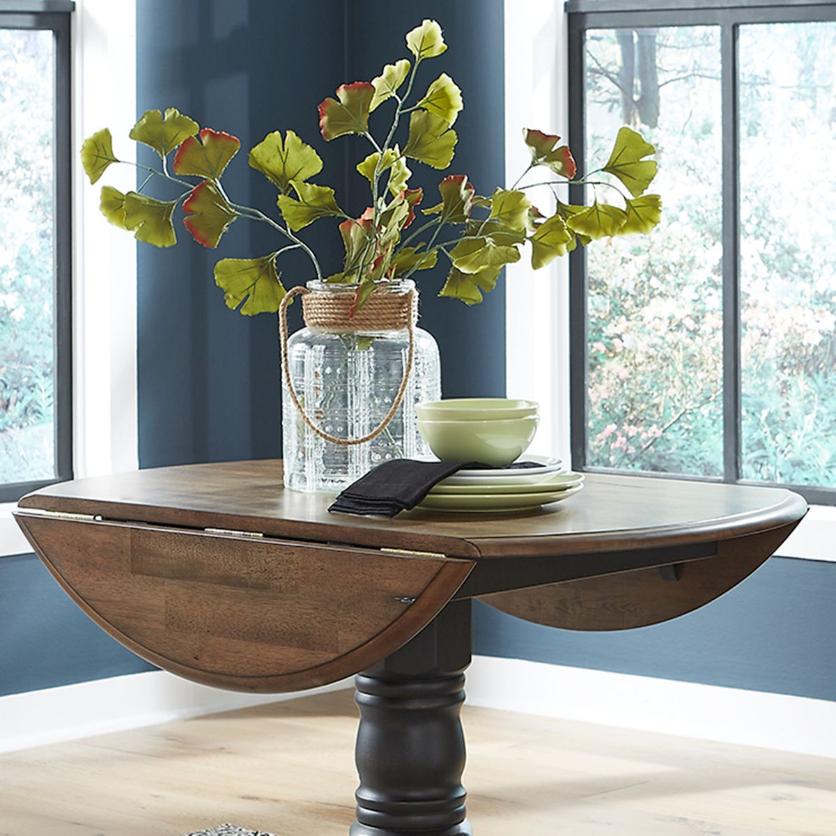 186B-T4242 - Drop Leaf Table Top- Black - Liberty Furniture