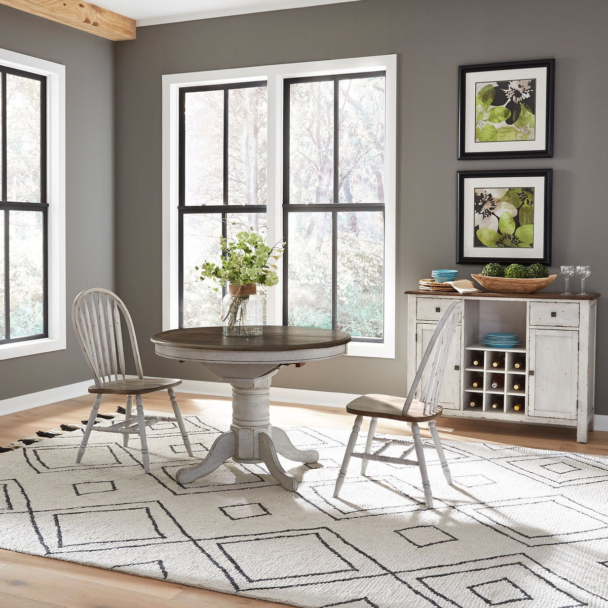 186W-CD-3PDS - 3 Piece Pedestal Table Set - Liberty Furniture
