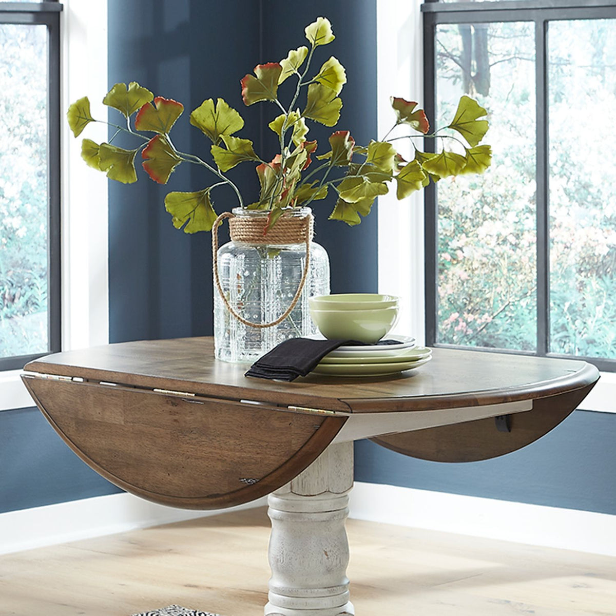 186W-T4242 - Drop Leaf Table Top- White - Liberty Furniture