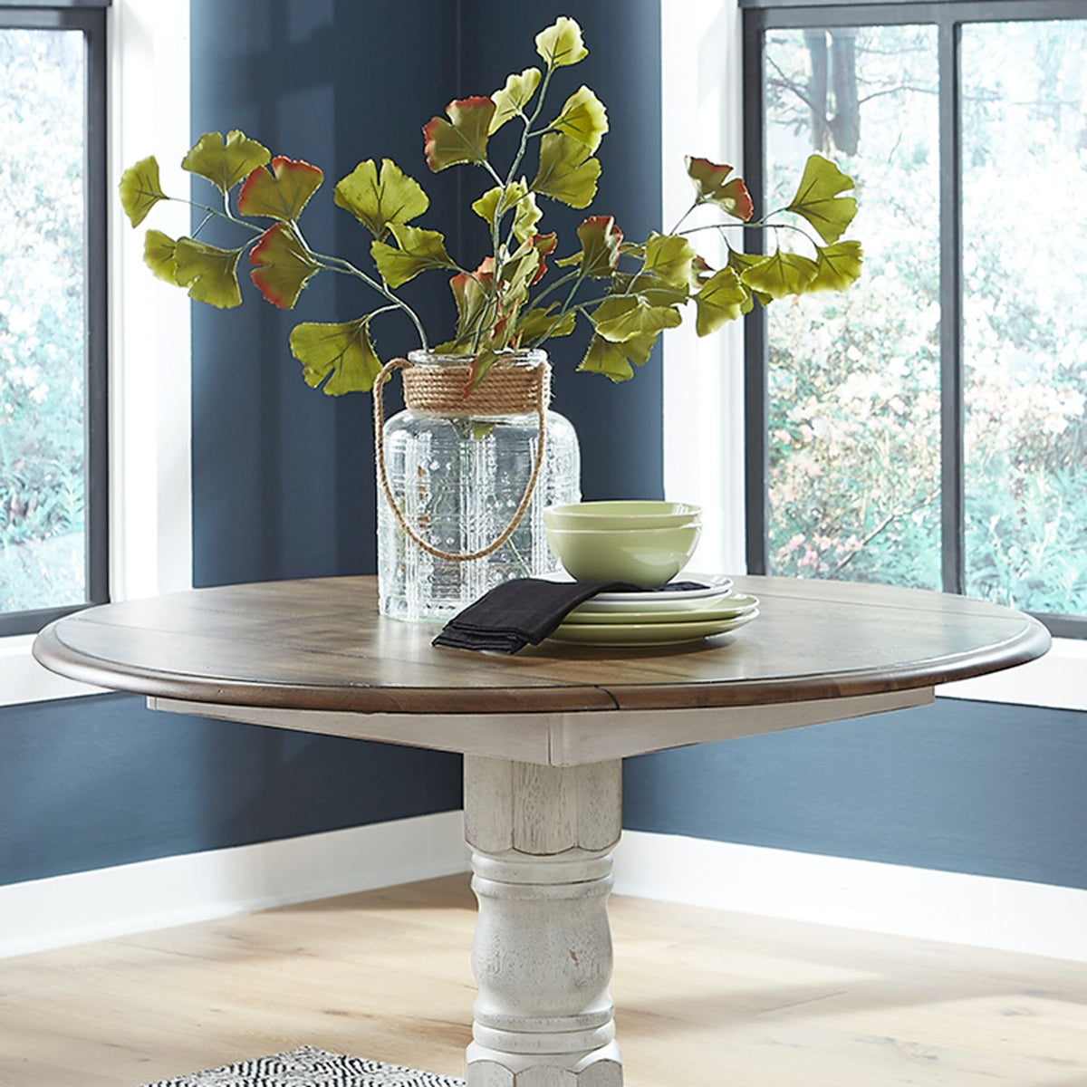 186W-T4242 - Drop Leaf Table Top- White - Liberty Furniture