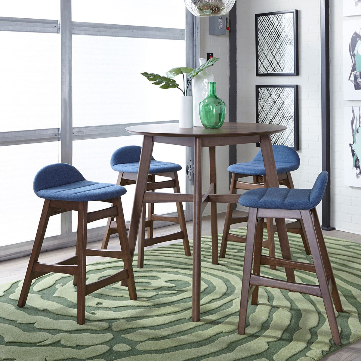 198-B650124-BU - 24 Inch Counter Chair - Blue (RTA) - Liberty Furniture