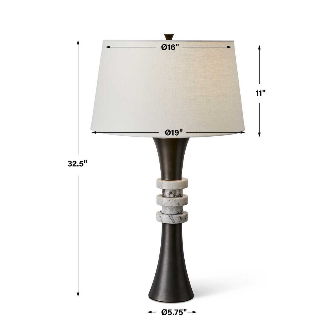 Banded Table Lamp - Onyx