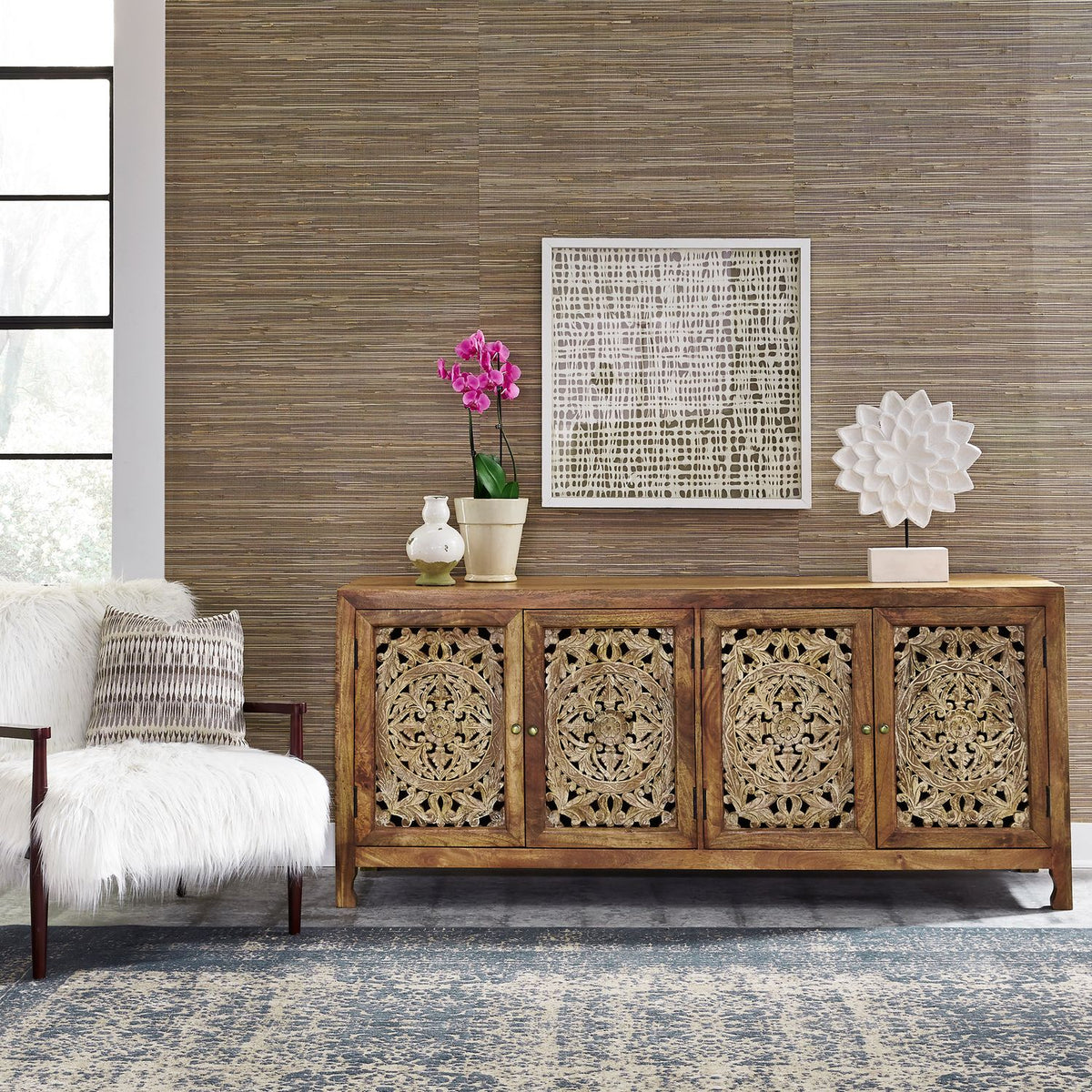 2077-AC7432 - 74 Inch 4 Door Accent TV Stand - Liberty Furniture