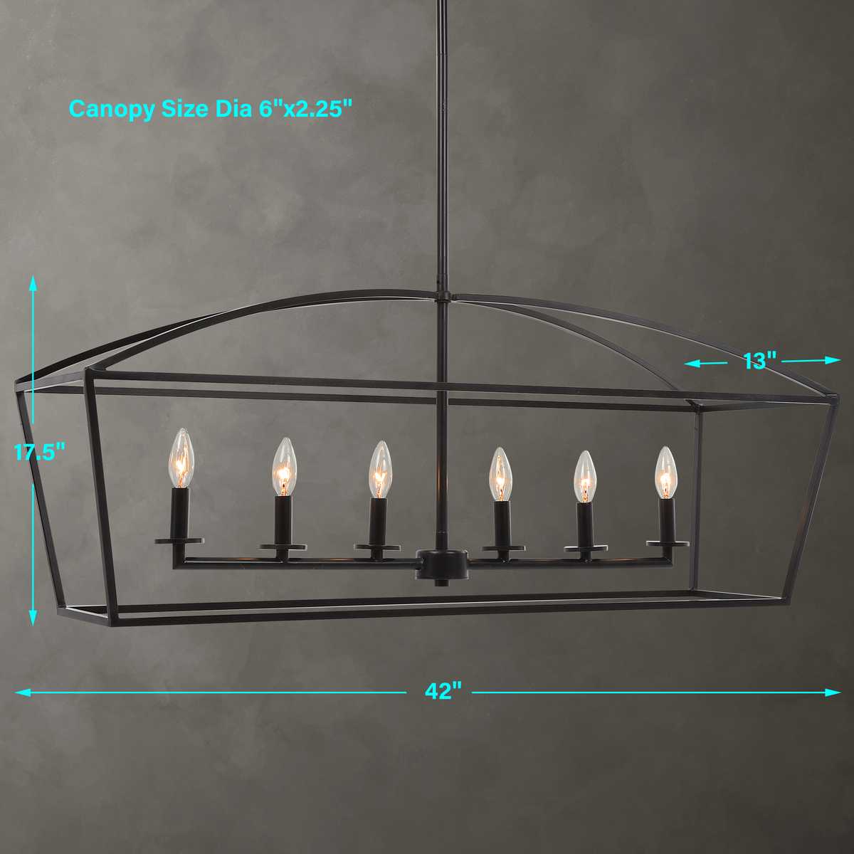 Clayton, 6 Lt Linear Chandelier