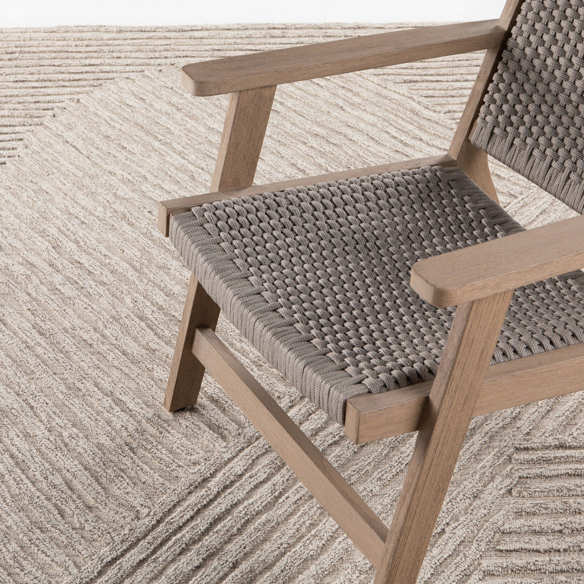 a chair on a rug