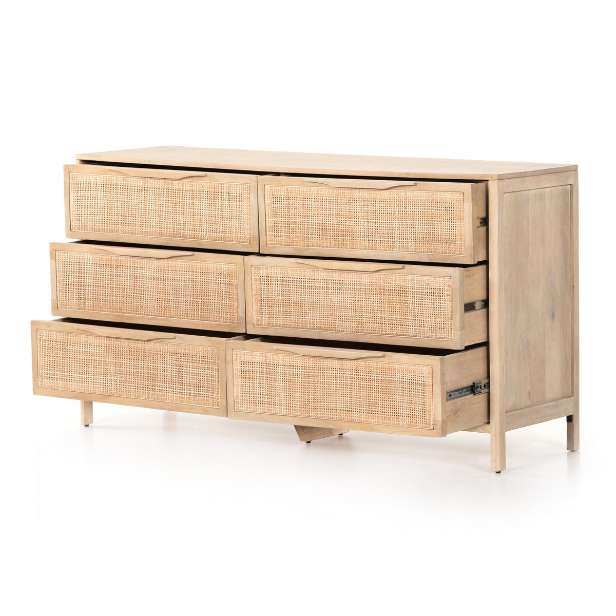a wooden dresser with drawers