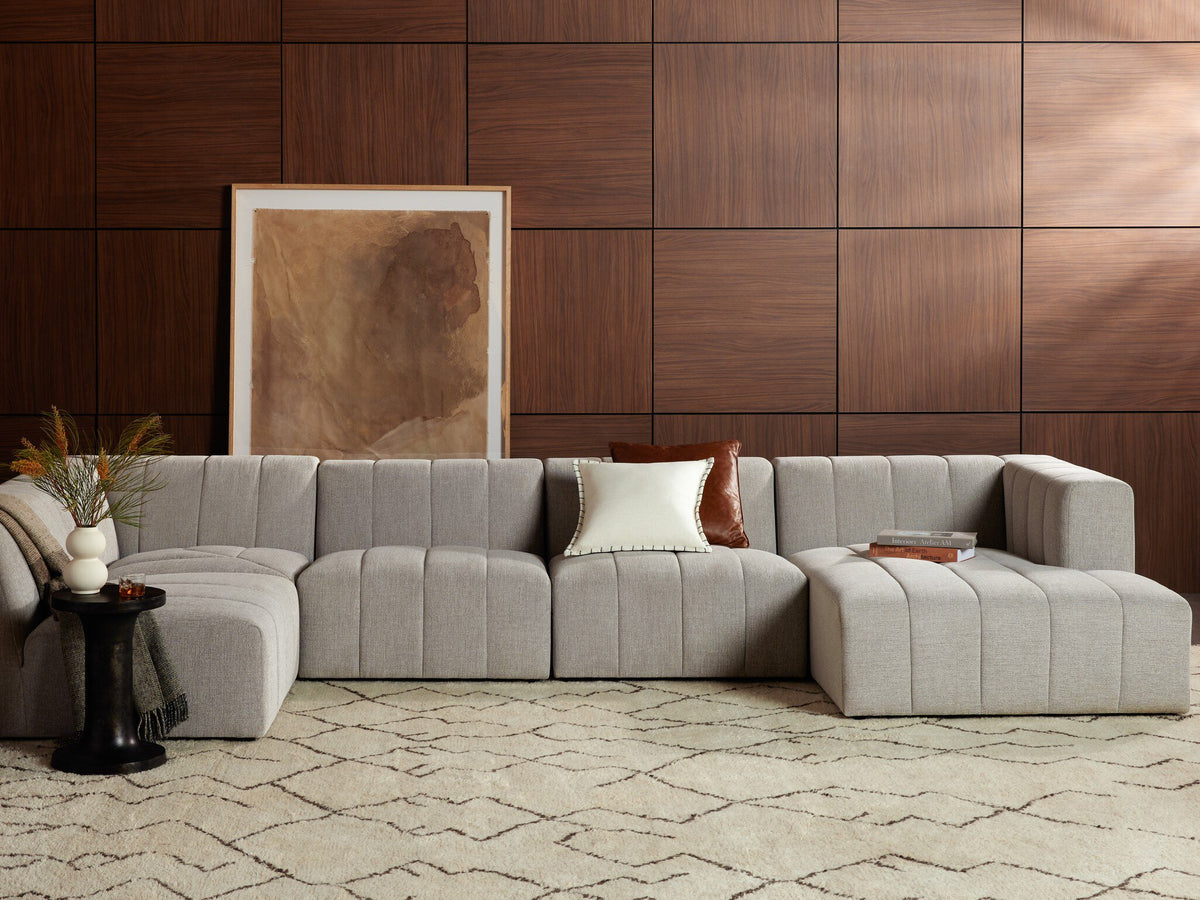 Langham Channeled 5 Pc Sectional W/ Raf Chaise