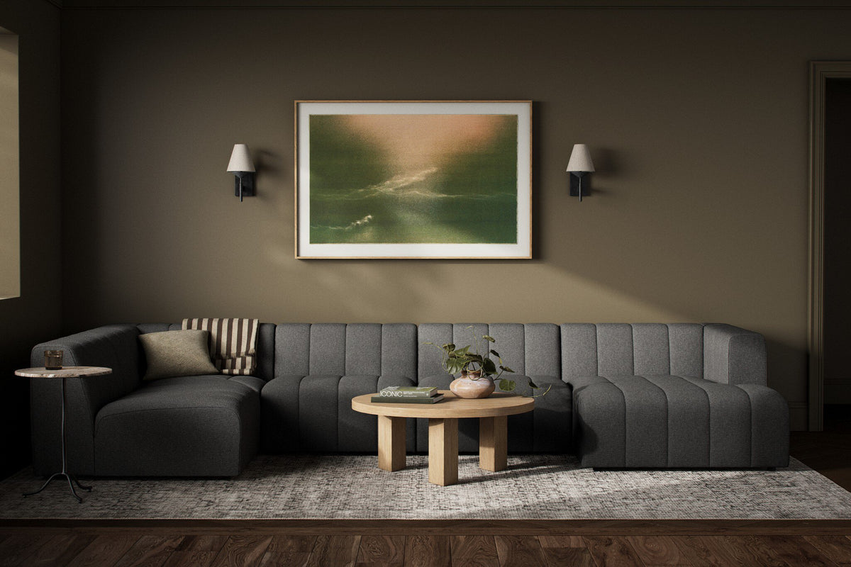 Langham Channeled 5 Pc Sectional W/ Raf Chaise