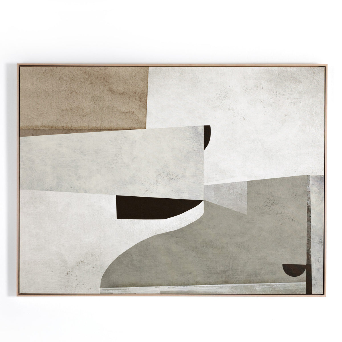 a painting of a white and brown abstract art